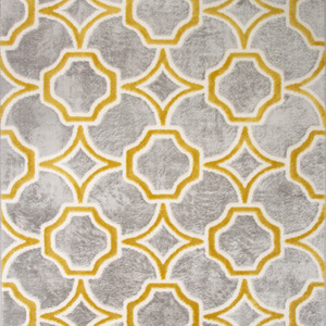 Ochre Grey Super Soft Geometric Area Rug by The Rug House