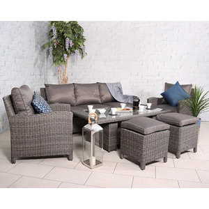 Paris 6 Piece Sofa Dining Set - Grey by Royalcraft