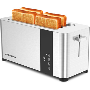 4 Slice Toaster Long Slot - Silver by Aigostar