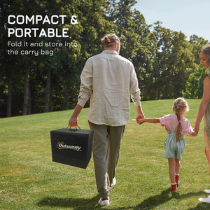 Outsunny Reversible Outdoor Rug with Carry Bag and Ground Stakes by Outsunny