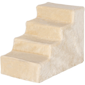 Portable Dog Stairs with Washable Plush Cover - Brown by PawHut