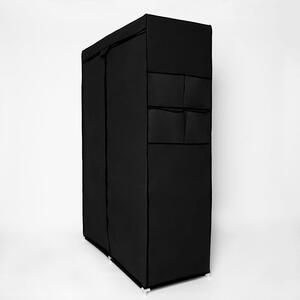Fabric Double Canvas Wardrobe - Black by OHS