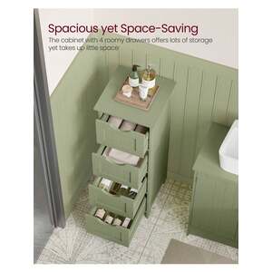 VASAGLE Bathroom Floor Storage Cabinet with 4 Drawers - Green by VASAGLE