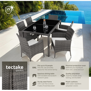 Rattan Garden Furniture Set 61 With Protective Cover by tectake