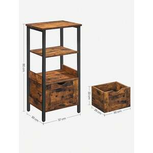 Rustic Slim Bathroom Storage Cabinet - Bronze by VASAGLE