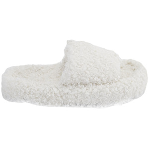 Soft Plush Open-Toe Cotton Slippers by Livingandhome