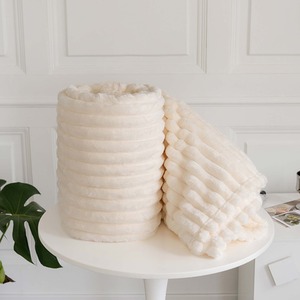 Snug Soft Chunky Ribbed Cord Plush Throw Blanket by Velosso
