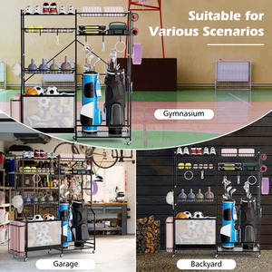 Sports Equipment Organizer - Black by Costway