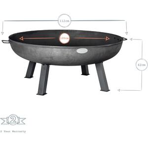 Cast Iron Firepit Outdoor Firepit Bowl 100cm - Grey by Harbour Housewares