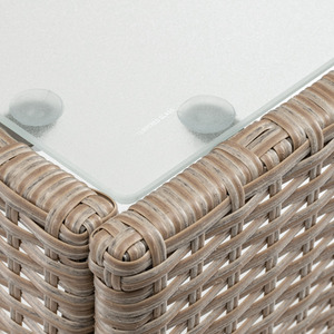 Polyrattan Garden Square Table - Beige