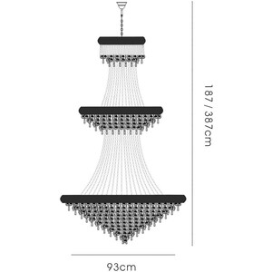 Alexandra Ceiling Pendant Chandelier 3 Tier 2Polished Chrome, Crystal - Polished Chrome
