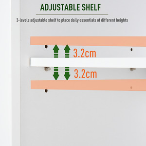 HOMCOM Tall Freestanding Bathroom Cabinet Retro Shutters White - White by HOMCOM