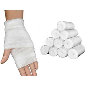 10 Pack 6M Premium Gauze Bandage Roll - white