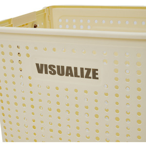 Foldable Laundry Basket with Wheels - Beige / 50cm / 31cm by Livingandhome