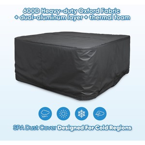 Three-Layer-Waterproof Thermal Hot Tub Cover 2.4m x 2.4m - grey by Castle Hot Tubs