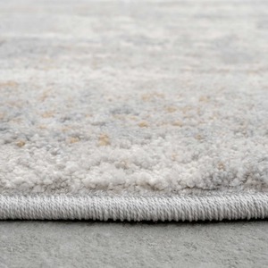 Silver Grey Metallic Distressed Abstract Living Area Rug by The Rug House