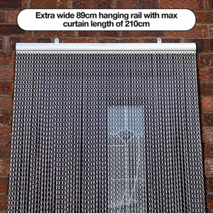 Aluminium Fly and Insect Screen Curtain for Doors - Silver by Vermatik