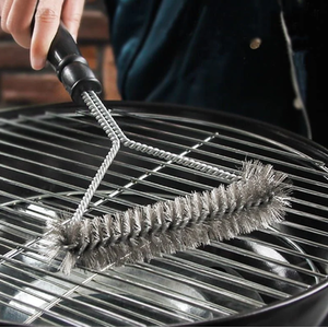 BBQ Grill Cleaning Brush - Silver/Black by Garden Mile