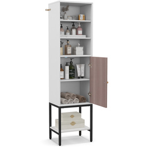 Tall Storage Cabinet with Adjustable Shelf - White by Costway