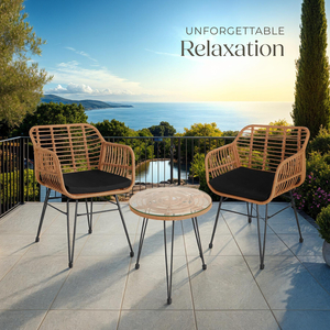 Molfetta Rattan Furniture Set - nature by tectake
