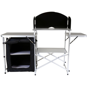 Odyssey Folding Kitchen Camping Storage Unit Portable Cooking - Black by Charles Bentley