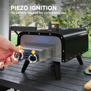 Outsunny Portable Outdoor Gas Pizza Oven - Black by Outsunny