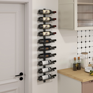 HOMCOM Wall Mount Wine Rack Wall Wine Rack for 10 Wine Bottles - Black by HOMCOM