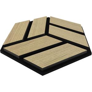 Hex Acoustic Wall Panel Shape - Pale Oak by Kraus