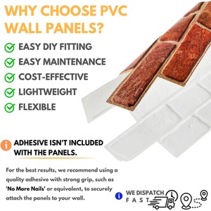 3D Wall Panels Brick design PVC Cladding Panels by NOVECRAFTO