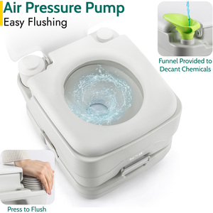 Portable Camping Flushable Toilet 10L - Grey by Trail