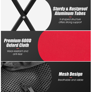 Foldable Tennis Ball Cart - Red by Costway