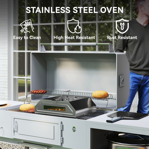 Outsunny Portable BBQ Pizza Oven with Carry Handles - Silver by Outsunny