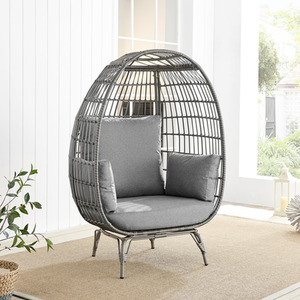Garden Egg Chair - Grey by FurnitureboxUK