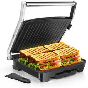 4 Slice Panini Sandwich Toaster - Black by Aigostar