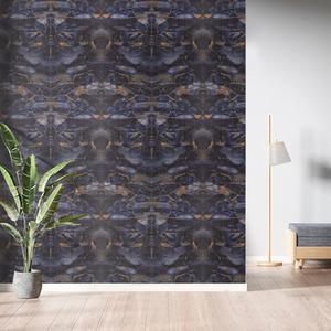 10-Piece Black Faux Marble Wall Stickers with Gold Crackle Pattern - Black+Gold by komore