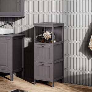 Compact Wooden Bathroom Cabinet with Drawers by Livingandhome