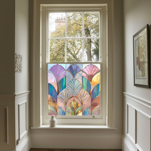 Petina Art Deco Stained Glass Privacy Window Film by Creative Printing Solutions