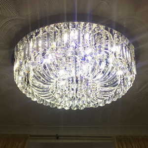 Genuine K9 Crystal Flush Ceiling Light Round Chandelier 3 Colours by WDW