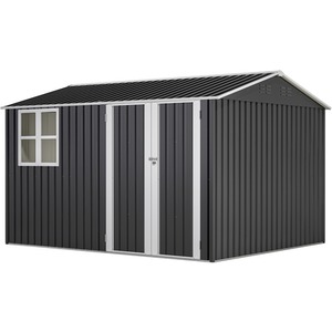 BIRCHTREE Garden Shed with Window - Anthracite / 10x8ft by BIRCHTREE