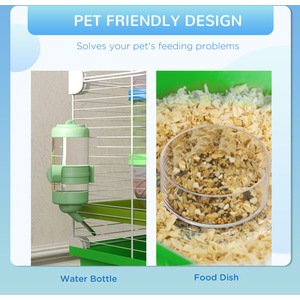 PawHut Large Pet House Cage with Tunnel Tube - Green by PawHut