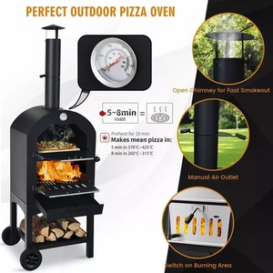 Outdoor Woo Fired Pizza Oven with Waterproof Cover - Black by Wyld and Coco