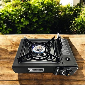 Portable Gas Stove with Canisters - Black by HomeVibe