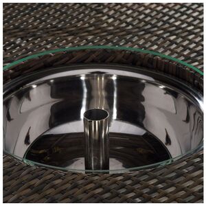 Arizona Round Rattan Patio Dining Set with Ice Bucket Drinks Cooler - Brown / 4 by Giardino