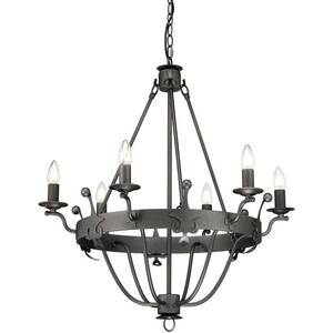 Windsor 6 Light Chandelier Graphite Finish, E14 - Graphite