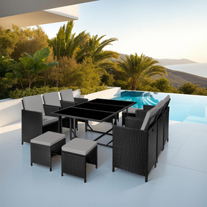 Malaga 641 Rattan Garden Furniture Set with Protective Cover by tectake