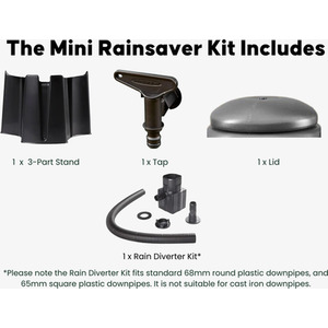 Mini Rainsaver Water Butt Kit - Anthracite by EvenGreener