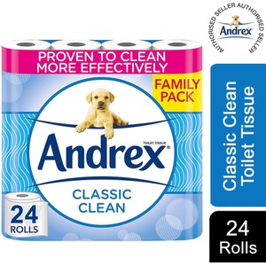 Andrex Toilet Rolls Classic Clean Fragrance-Free 2 Ply Toilet Paper by Andrex