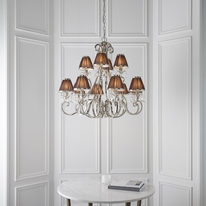 Oksana 12 Light Multi Arm Chandelier Polished Nickel Plate Finish, E14