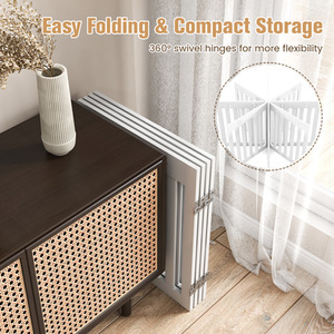 4-Panel Dog Gate Folding Dog Fence - White by Costway