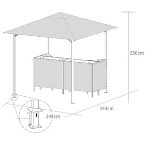 Bar Gazebo & Two Chairs - Cream